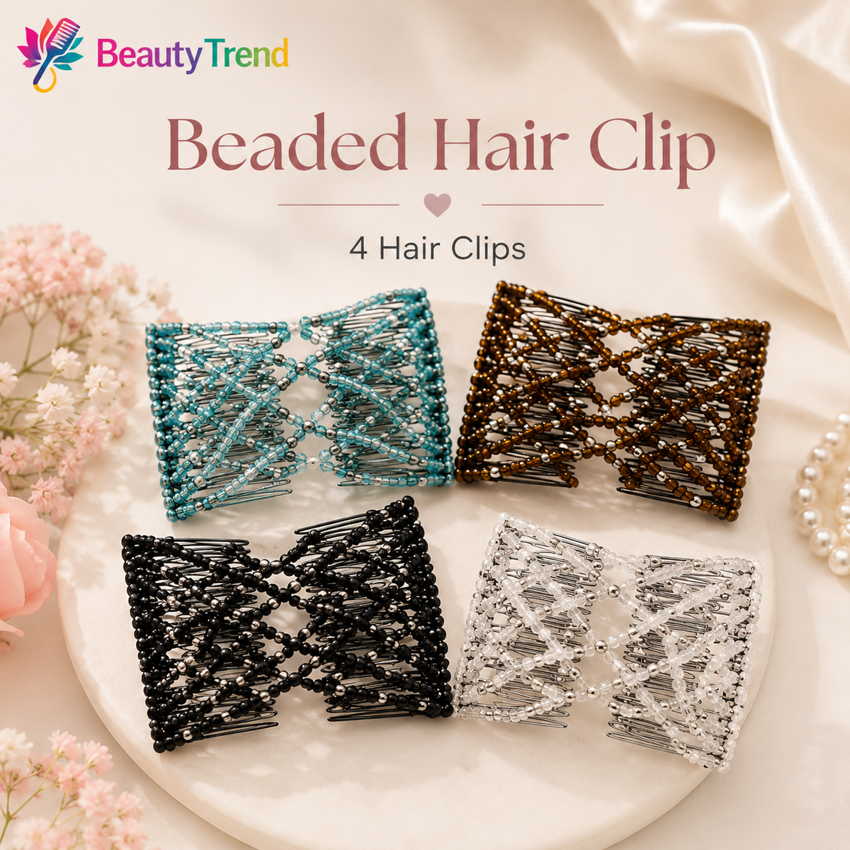 Beaded Hair Clips