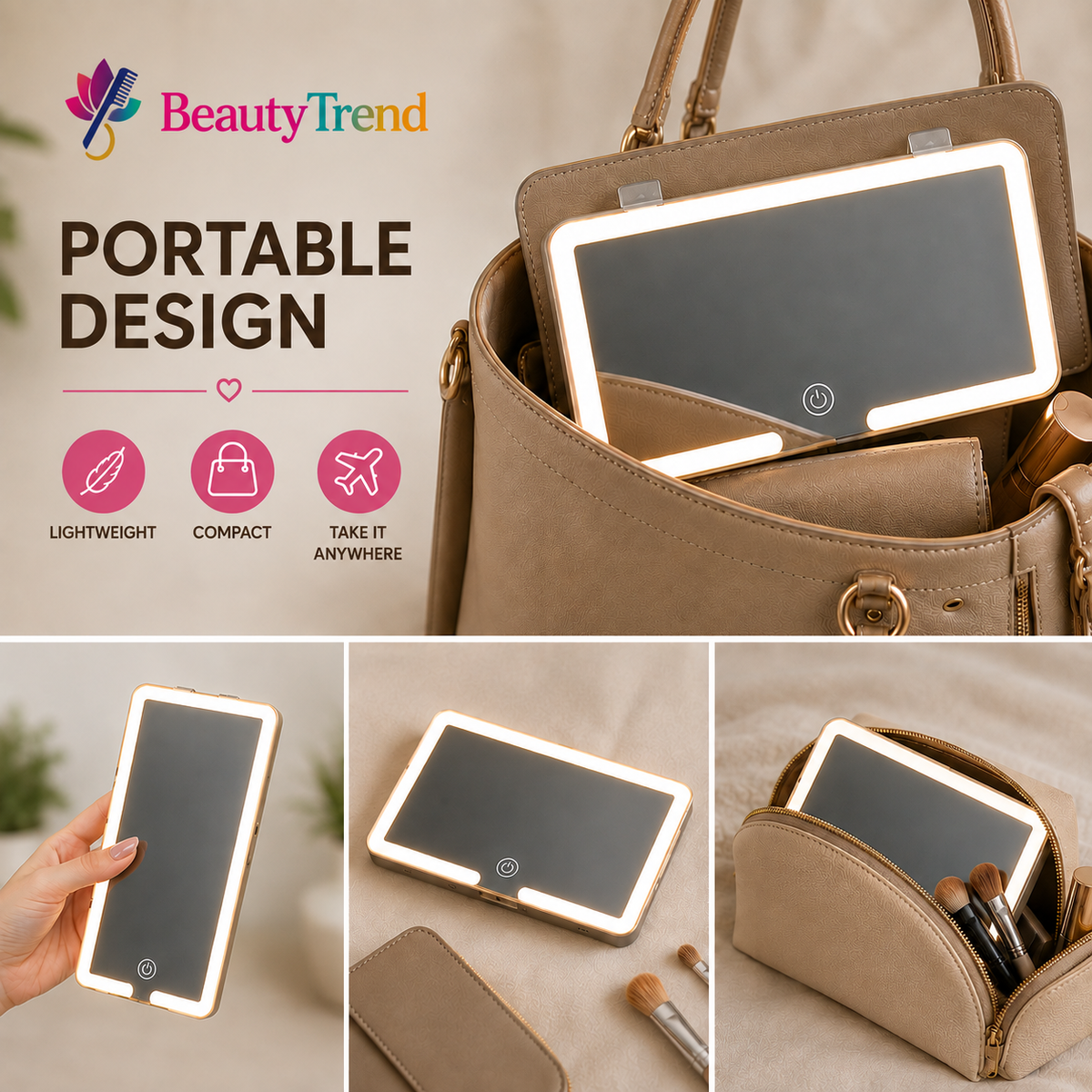 LED Removable Car MakeUp Mirror
