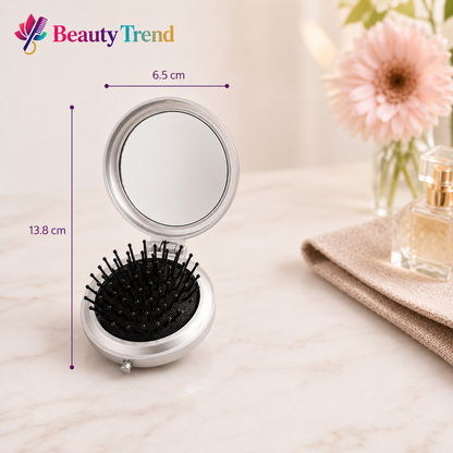 Butterfly Glow 2-in-1 Folding Mirror & Hairbrush